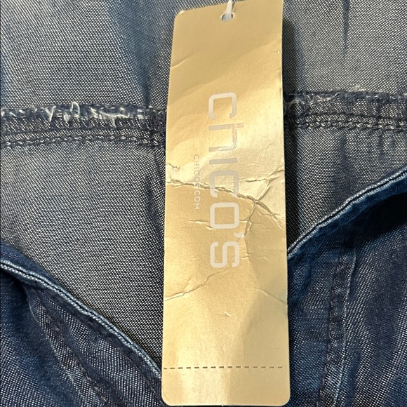 NWT Chico's Size 2.5 (regular size L) Sleeveless Denim Maxi Dress - Picture 2 of 8